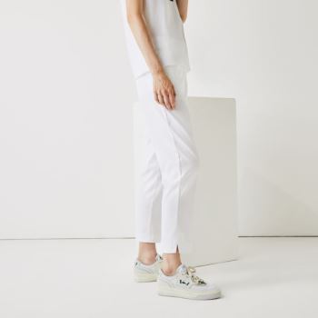 Lacoste SPORT Golf Pleated Tech Gabardine Pants Dámské - Kalhoty Bílé | CZ-fWF7ah